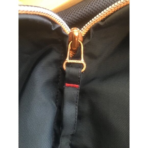 Vtg Hilfiger Tommy Jeans Spell Out Nylon Zipper Jacket Navy Yellow XL - Picture 9 of 12